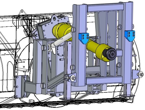 Pacchetto applicazione Unimog (scatola a ingranaggi speciale a 3 assi versione Unimog; parallelogramma di sollevamento idraulico; piastra di collegamento per Unimog; Cardano speciale Unimog)