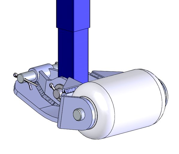 Rulli d'appoggio in materiale sintetico regolabili a manovella